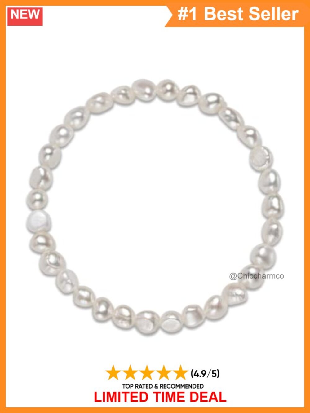 Baroque Pearl Stretch Bracelet 5-6mm Freshwater Women's Jewelry